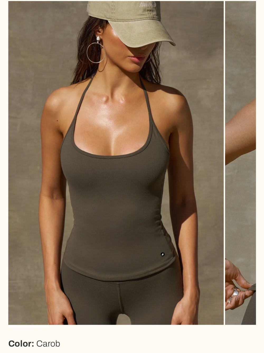 Joah Brown Halter Scoop Tank Small